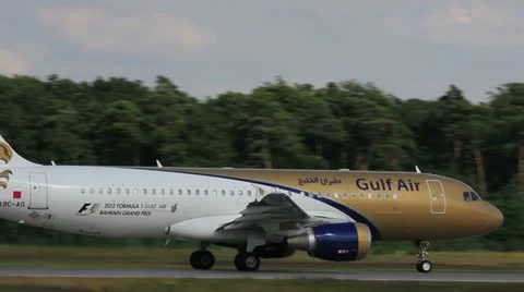 Gulf Air take-off Stock Footage 11313741