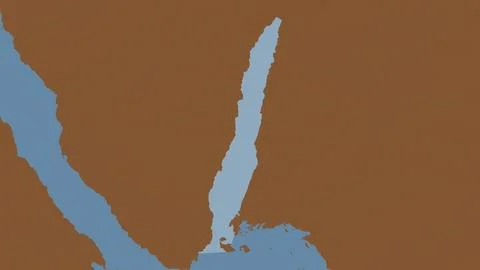 Gulf of Aqaba highlighted on a tiled pattern colored map Stock Illustration