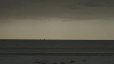 Gulf beach cloudy dusk Stock Footage 170143047