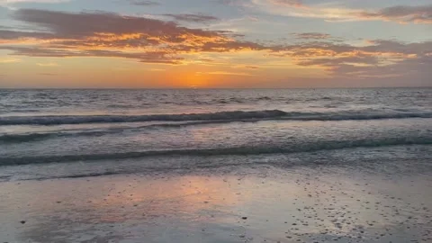 Gulf beach sunset Stock Footage 170642736