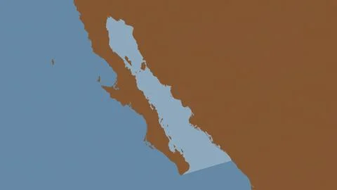 Gulf of California highlighted on a tiled pattern colored map Stock Illustration
