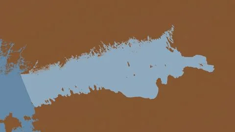Gulf of Finland highlighted on a tiled pattern colored map Stock Illustration