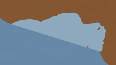 Gulf of Guinea highlighted on a tiled pattern colored map Stock Illustration