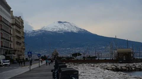 Gulf of Naples in a winter day. Stock Footage 231325440