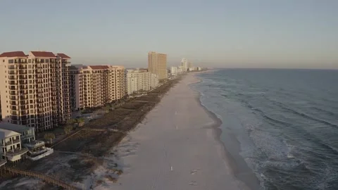 Gulf Shores, Alabama - Drone Pull and Circle Shot at Orange Beach Stock Footage 233112366