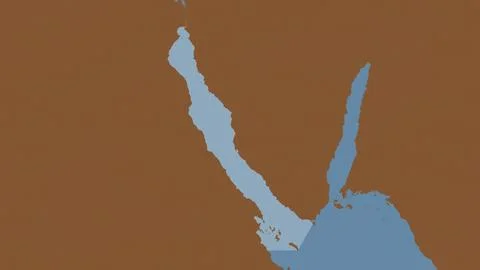 Gulf of Suez highlighted on a tiled pattern colored map Illustrazione stock