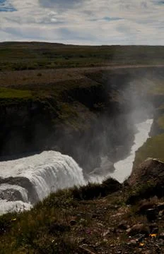 Gulfoss during midday Stock Photos