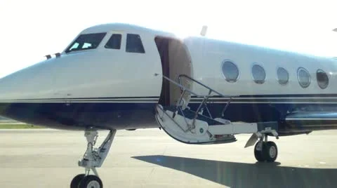 Gulfstream II Closing Door Stock Footage 13308849