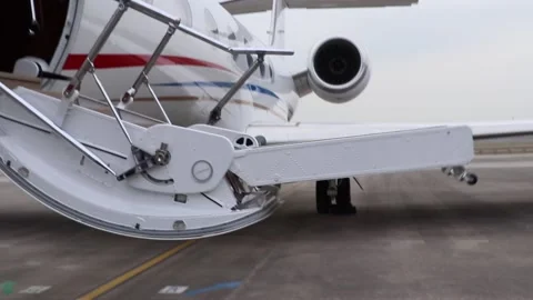 Gulfstream Private Jet Opening It's Door Stock Footage 234380200