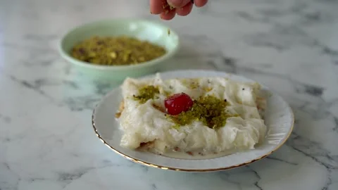 Gullac ramadan dessert Stock Footage 153926878