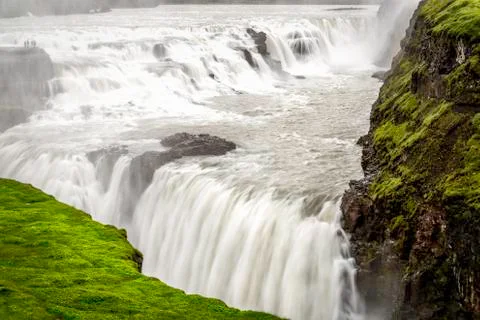 Gullfoss, a beautiful waterfall Stock Photos