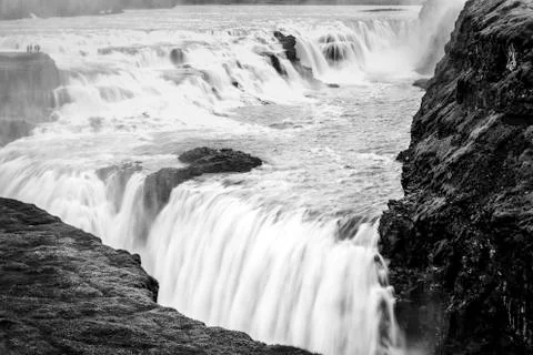 Gullfoss, a beautiful waterfall Stock Photos