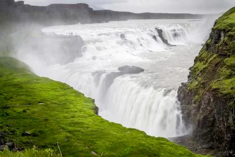 Gullfoss, a beautiful waterfall Stock Photos