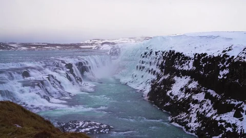 Gullfoss Falls in Iceland Stock Footage 73715130