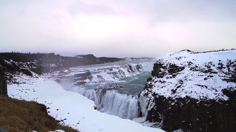 Gullfoss Falls in Iceland Stock Footage 73715132