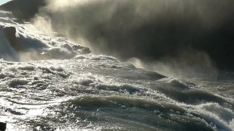 Gullfoss Falls - Iceland Stock Footage 126963839