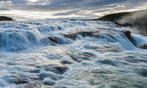 Gullfoss Falls on Iceland Stock Photos