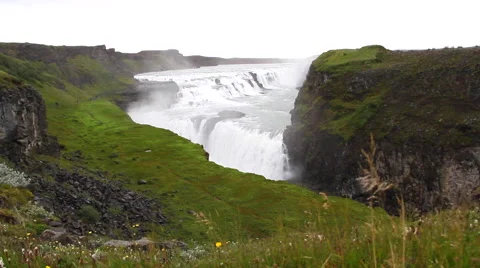 Gullfoss general view, dolly camera Vídeo Stock 57517401