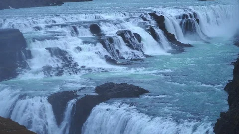 Gullfoss is one of the most famous waterfalls in Iceland. It is located in the Stock Footage 124385183
