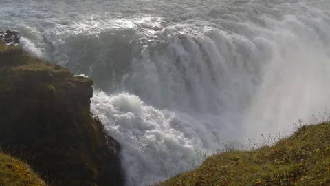 Gullfoss Waterfall Cascade Stock Footage 73268511