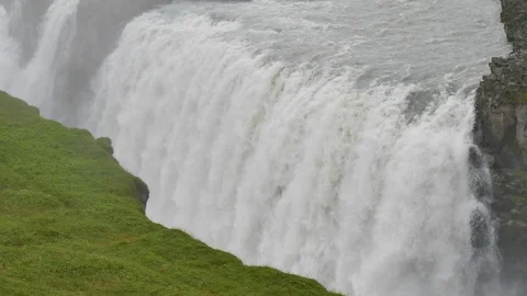 Gullfoss waterfall detail Vídeo Stock 124074858