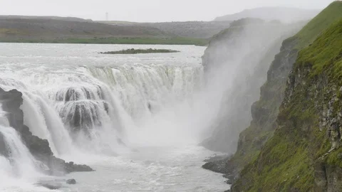 Gullfoss waterfall detail Stock Footage 124075083