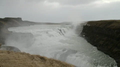 Gullfoss waterfall Video stock 698321