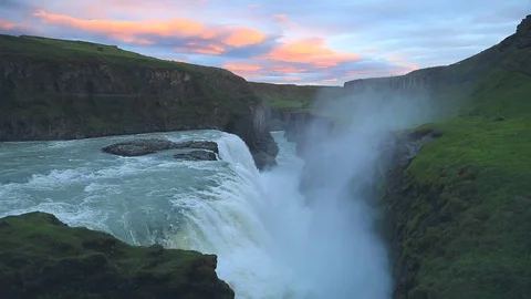 Gullfoss Waterfall Stock Footage 121125461