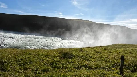 Gullfoss waterfall Video stock 217382345