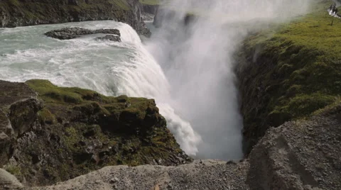 The Gullfoss waterfall in Iceland Stock Footage 63990265