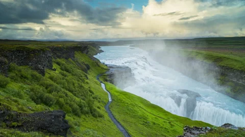 Gullfoss Waterfall, Iceland. Stock Footage 68620876