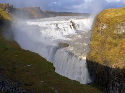Gullfoss waterfall Iceland Stock Footage 80794963