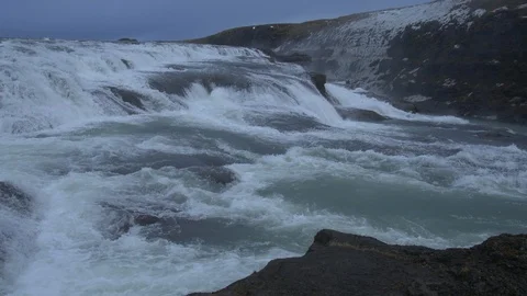 Gullfoss waterfall in Iceland Stock Footage
