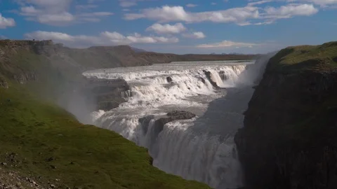 Gullfoss Waterfall in Iceland. Stock Footage 121763823