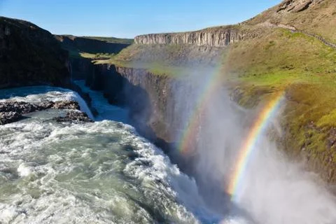 Gullfoss waterfall, iceland. Stock Photos
