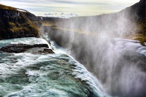 Gullfoss Waterfall Stock Photos