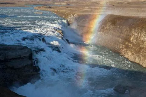 Gullfoss Waterfall 库存照片