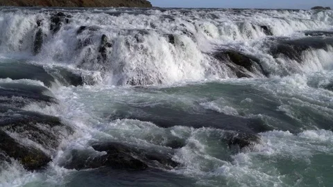 Gullfoss Waterfall Top Stock Footage 73269380
