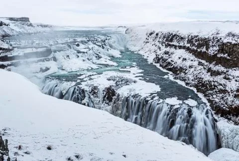 Gullfoss winter triangle Stock Photos