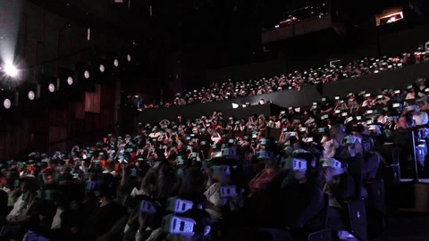 Gulliver, world premiere of a play featuring stage performance and AR technology Stock Footage 83525854
