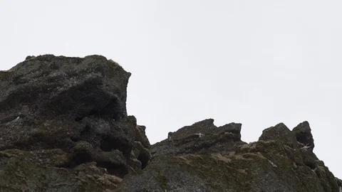 Gulls fly over the rocks Stock Footage 89806241
