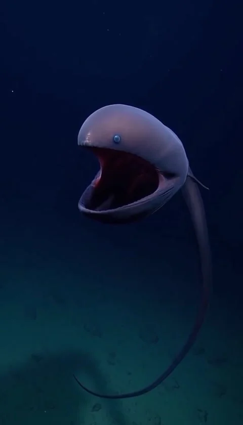 Gulper eel under the deep sea 스톡 동영상 330394643