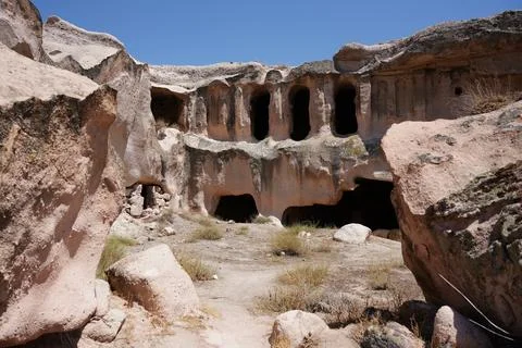 Gulsehir Open Palace Archaeological Site in Nevsehir, Turkiye Stock Photos