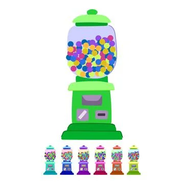 Gum bubblegum machine vector cartoon graphic Stock Illustration