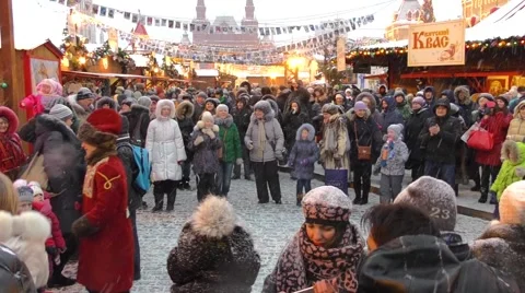 GUM fair on Red Square. Moscow Stock Footage 59577102