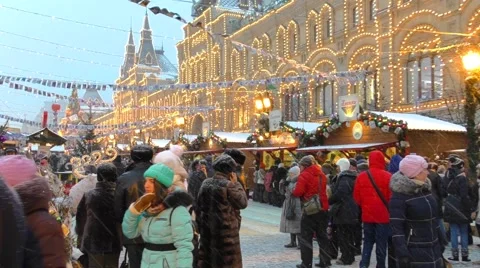 GUM fair on Red Square. Moscow Vídeos de archivo 59577145