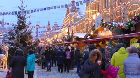 GUM fair on Red Square. Moscow Vídeos de archivo 59577155