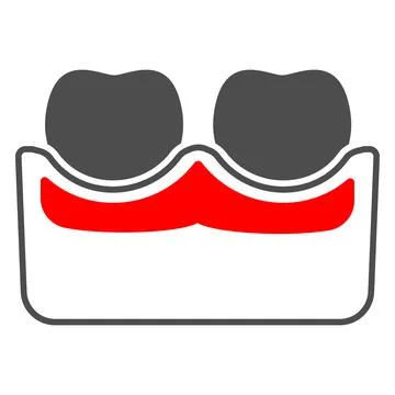 Gum is inflamed solid icon, body pain concept, dental problems parodontosis Illustrazione stock