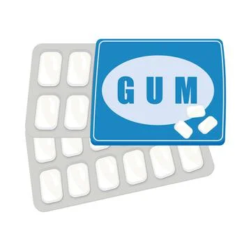 Gum isolated on a white background, vector illustration Stock Illustration