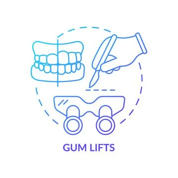 Gum lifts blue gradient concept icon Stock Illustration